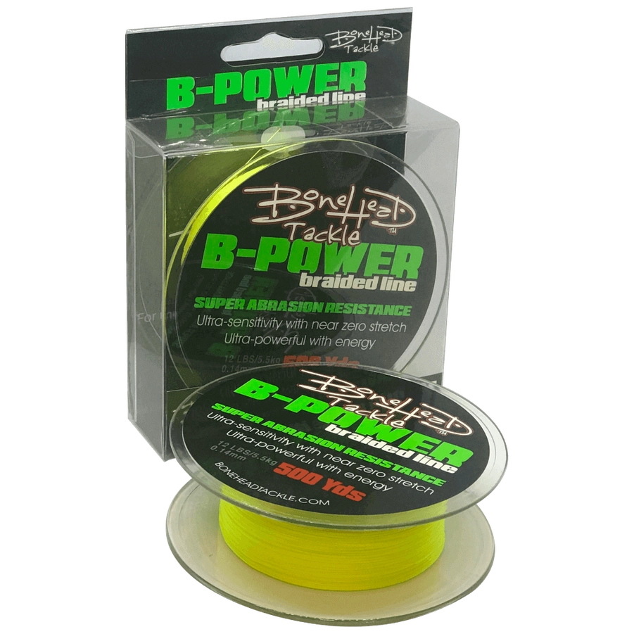 braided fishing line yellow BONEHEAD TACKLE CO. Braided Fishing Line 4X 12lb