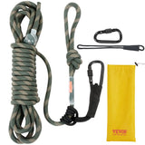 VEVOR Tree Stand Safety Rope, 30 ft/91.44 m  with Prusik Knot, 2pcs Carabiner and Silencer, for Treestrap and Climbing