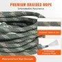 VEVOR Tree Stand Safety Rope, 30 ft/91.44 m  with Prusik Knot, 2pcs Carabiner and Silencer, for Treestrap and Climbing